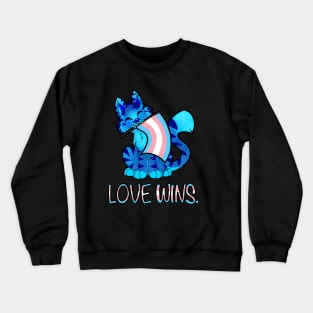 Love Wins Cat (Trans Flag) Crewneck Sweatshirt